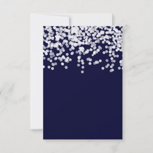 Elegante Confetti Elke kleur Navy Blauw en Wit Save The Date (Achterkant)