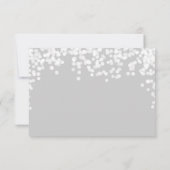 Elegante Confetti Fairy Lights Grijs Wit Dank u Bedankkaart (Achterkant)
