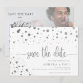 Elegante Confetti Foto Huwelijk Save The Date (Voorkant / Achterkant)