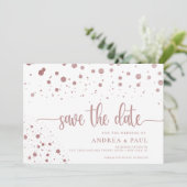 Elegante Confetti Foto Huwelijk Save The Date (Staand voorkant)