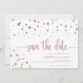 Elegante Confetti Fotobruiloft Bewaar de datum Save The Date (Voorkant)