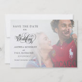 Elegante Confetti Fotobruiloft Bewaar de datum Save The Date (Achterkant)