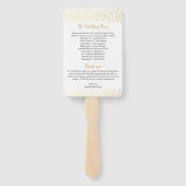 Elegante confetti gouden bruiloft programma fan handwaaier (Achterkant)