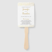 Elegante confetti gouden bruiloft programma fan handwaaier (Voorkant)