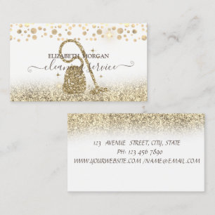 Elegante confetti stofzuiger Goud Glitters  Visitekaartje