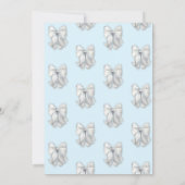 Elegante Confetti Witte Strik Lichtblauwe Sweet 16 Kaart (Achterkant)