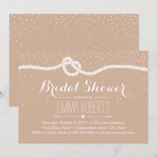 Elegante confettistippen die de knoop aandraaien B Kaart (Voorkant / Achterkant)