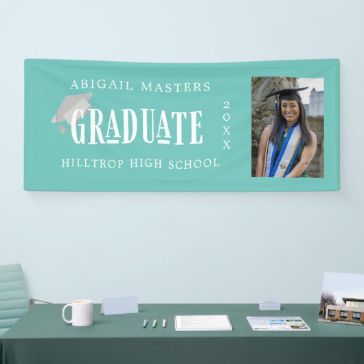 elegante congraten afstuderen fotobanner spandoek (Beurs)