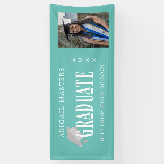 elegante congraten afstuderen fotobanner spandoek (Verticaal)