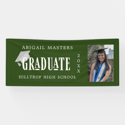 elegante congraten afstuderen fotobanner spandoek (Horizontaal)