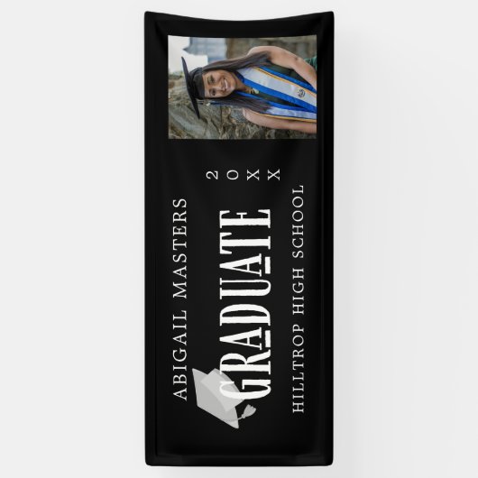 elegante congraten afstuderen fotobanner spandoek (Verticaal)