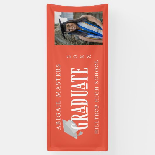 elegante congraten afstuderen fotobanner spandoek (Verticaal)