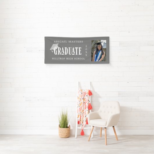 elegante congraten afstuderen fotobanner spandoek (Insitu)