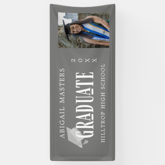 elegante congraten afstuderen fotobanner spandoek (Verticaal)