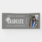 elegante congraten afstuderen fotobanner spandoek (Horizontaal)