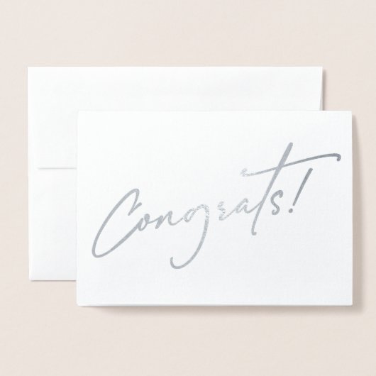 Elegante Congrats script Foliekaart Folie Kaarten (Voorkant met envelop)
