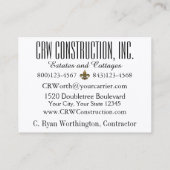 Elegante constructie / onroerend goed Visitekaartj Visitekaartje (Achterkant)