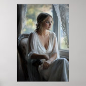 Elegante contemplatie: Waterverf kunst Poster (Voorkant)