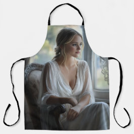 Elegante contemplatie: Waterverf kunst Schort