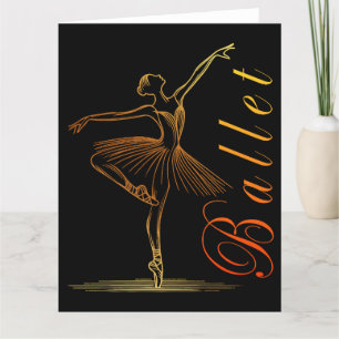 Elegante contouren van een ballerina die ballet ui bedankkaart