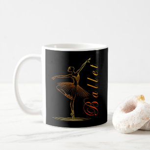 Elegante contouren van een ballerina die ballet ui koffiemok