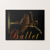 Elegante contouren van een ballerina die ballet ui legpuzzel (Horizontaal)