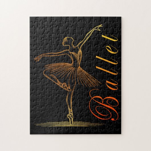 Elegante contouren van een ballerina die ballet ui legpuzzel (Verticaal)