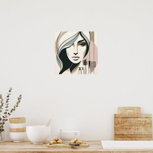 Elegante Contours Salon Wall Art Poster (Keuken)