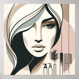 Elegante Contours Salon Wall Art Poster