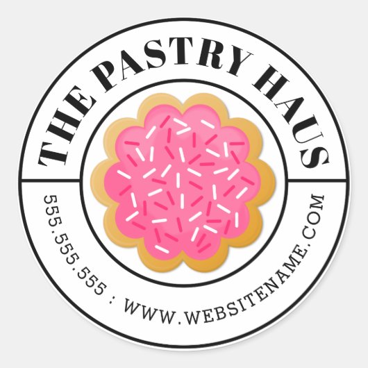 Elegante cookie en gebogen tekst ronde sticker (Voorkant)