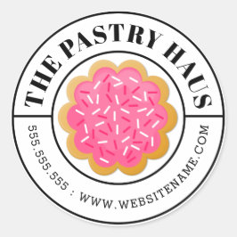 Elegante cookie en gebogen tekst ronde sticker