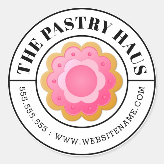 Elegante cookie en gebogen tekst ronde sticker (Voorkant)