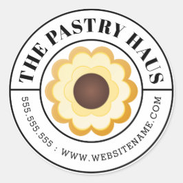 Elegante cookie en gebogen tekst ronde sticker