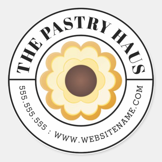 Elegante cookie en gebogen tekst ronde sticker (Voorkant)