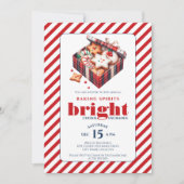 Elegante Cookie Exchange Party Blauw Rood Kaart (Voorkant)