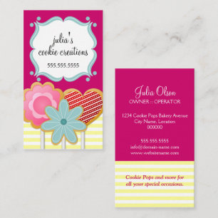 Elegante Cookie Pops Bakkerij Visitekaartje