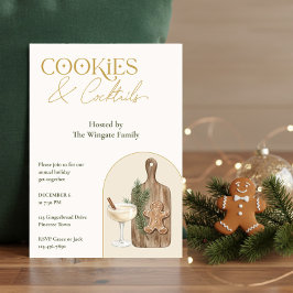 Elegante Cookies en Cocktails Kerstfeest Kaart