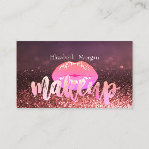 Elegante Cool Modieus Glitter Bokeh Lippen Visitekaartje