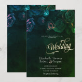 Elegante Cool Rozen Gotische bruiloft Kaart (Voorkant / Achterkant)