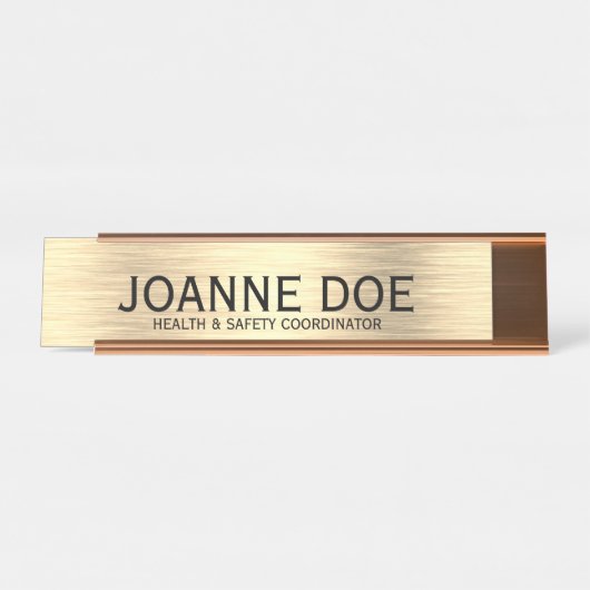 Elegante Coördinator Gezondheid & Veiligheid Bureau Naambordje (Voorkant)