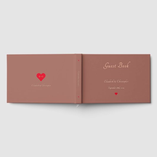 Elegante Copper Rust Roos Gold Weddings Jubileum Gastenboek (Volledig)