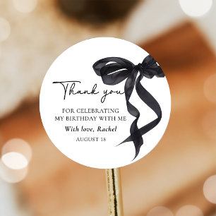 Elegante Coquette Black Bow Verjaardag Sticker