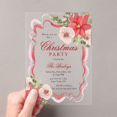 Elegante Coquette Bloemen Kerstfeest Acryl Uitnodigingen (Insitu (Draagbaar))