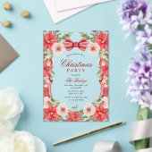 Elegante Coquette Bloemen Kerstfeest Acryl Uitnodigingen (Insitu (Huwelijk))