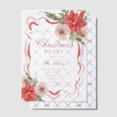 Elegante Coquette Bloemen Kerstfeest Vellum Uitnodigingen (Offset (Uitnodiging))