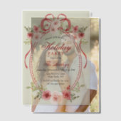 Elegante Coquette Bloemen Kerstfeest Vellum Uitnodigingen (Offset (Koppel))