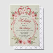 Elegante Coquette Bloemen Kerstfeest Vellum Uitnodigingen (Offset (Uitnodiging))