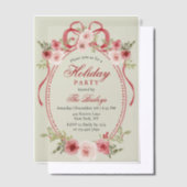 Elegante Coquette Bloemen Kerstfeest Vellum Uitnodigingen (Offset)