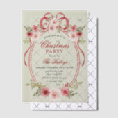 Elegante Coquette Bloemen Kerstfeest Vellum Uitnodigingen (Offset (Uitnodiging))