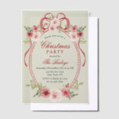 Elegante Coquette Bloemen Kerstfeest Vellum Uitnodigingen (Offset)